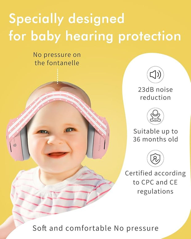 Baby Noise Cancelling Headphones: Adaptable 2-in-1 Design (Comfortable Earmuffs for 0-48 Months old Baby)