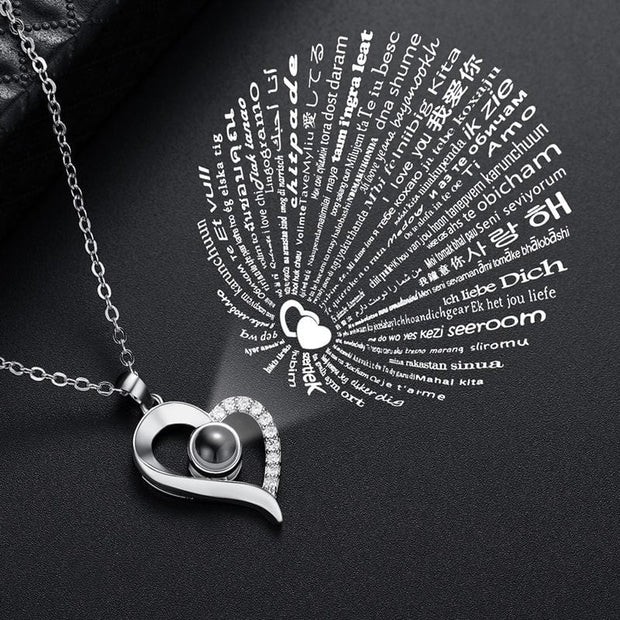 Forever Real Rose "I LOVE YOU" Project Stone Necklace.