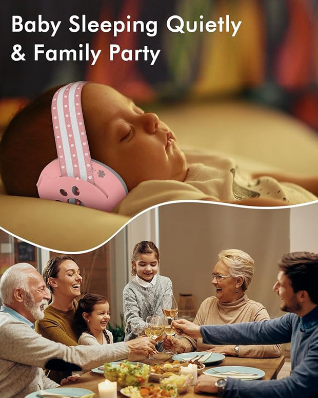 Baby Noise Cancelling Headphones: Adaptable 2-in-1 Design (Comfortable Earmuffs for 0-48 Months old Baby)