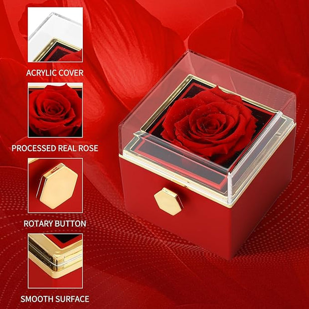 Forever Real Rose "I LOVE YOU" Project Stone Necklace.