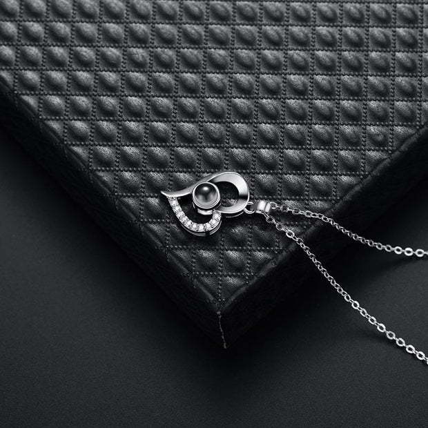 Forever Real Rose "I LOVE YOU" Project Stone Necklace.