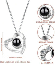 Forever Real Rose "I LOVE YOU" Project Stone Necklace.