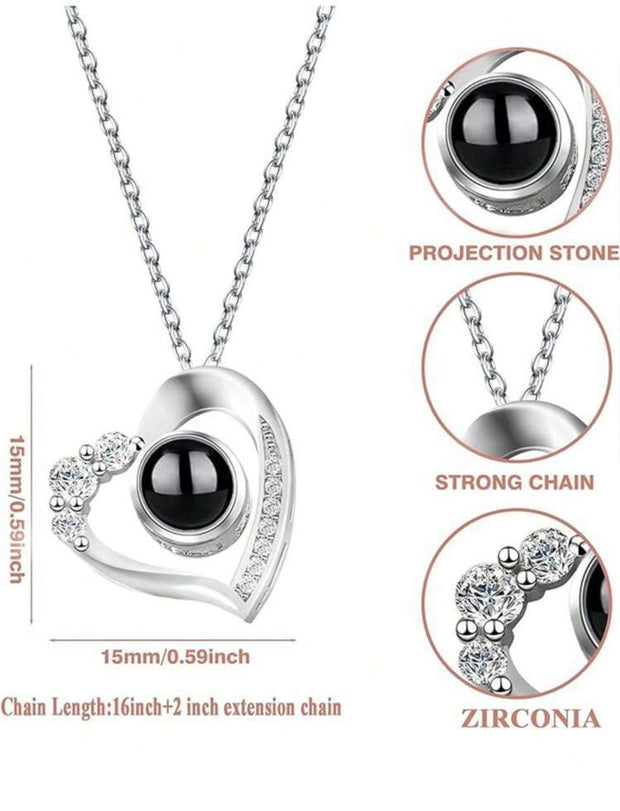 Forever Real Rose "I LOVE YOU" Project Stone Necklace.