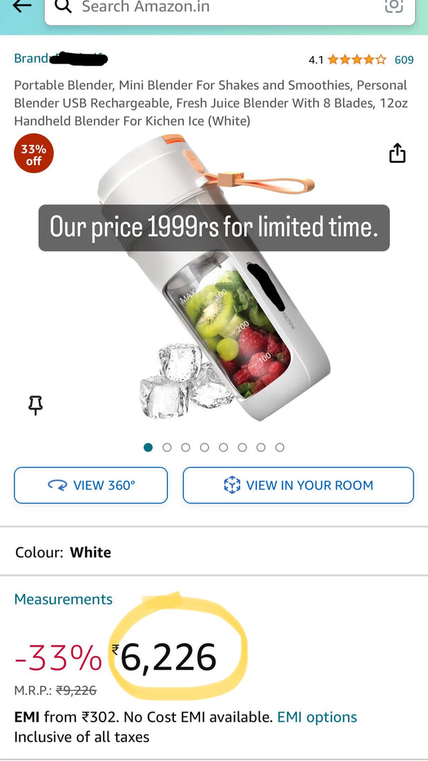 Portable Blender, Mini Blender For Shakes and Smoothies
