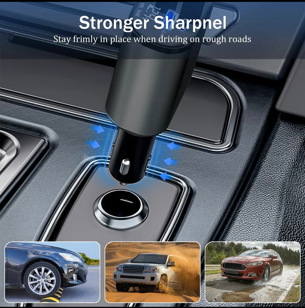 Premium 4-in-1 Retractable Car Charger Adapter 120W
