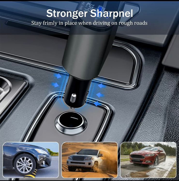 Premium 4-in-1 Retractable Car Charger Adapter 120W