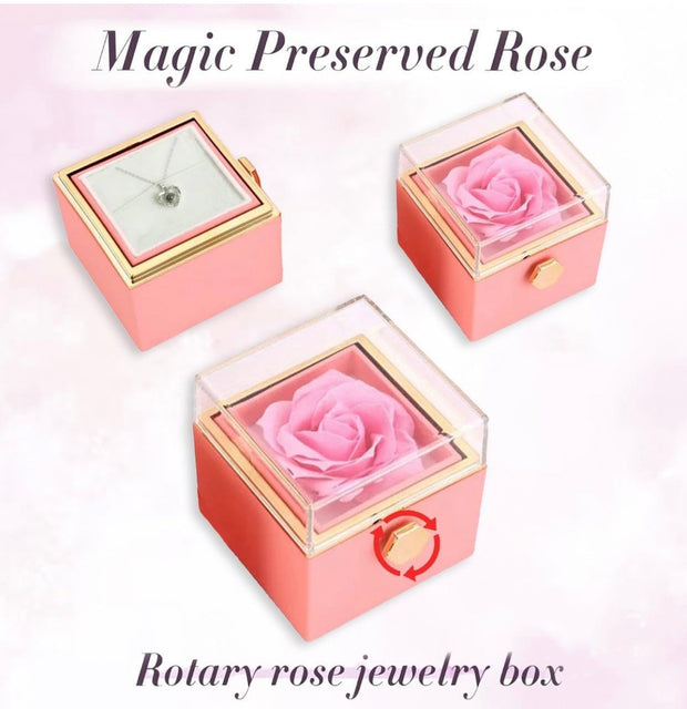 Forever Real Rose "I LOVE YOU" Project Stone Necklace.