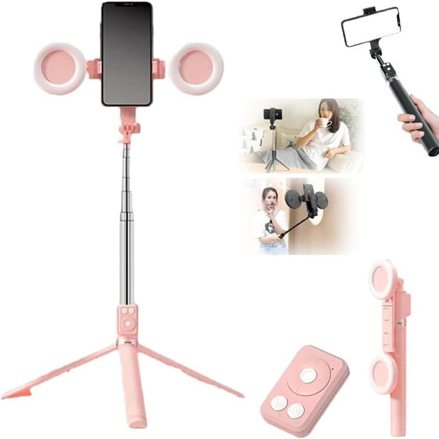 6 in 1 Bluetooth Selfie Stick Tripod with Remote