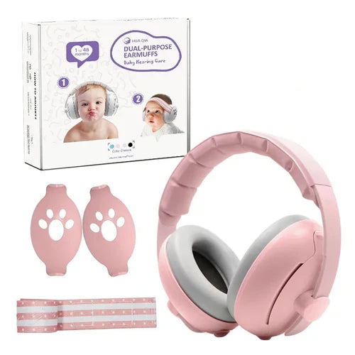 Baby Noise Cancelling Headphones: Adaptable 2-in-1 Design (Comfortable Earmuffs for 0-48 Months old Baby)