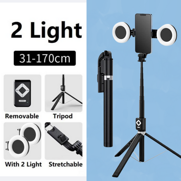 6 in 1 Bluetooth Selfie Stick Tripod with Remote