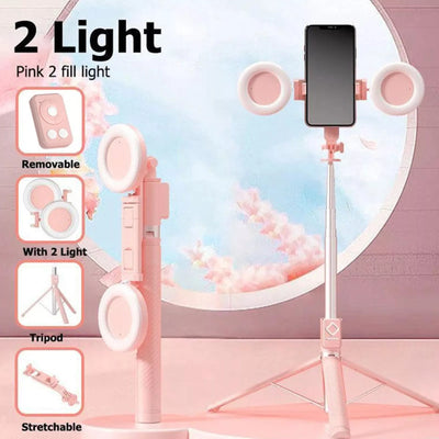 6 in 1 Bluetooth Selfie Stick Tripod with Remote