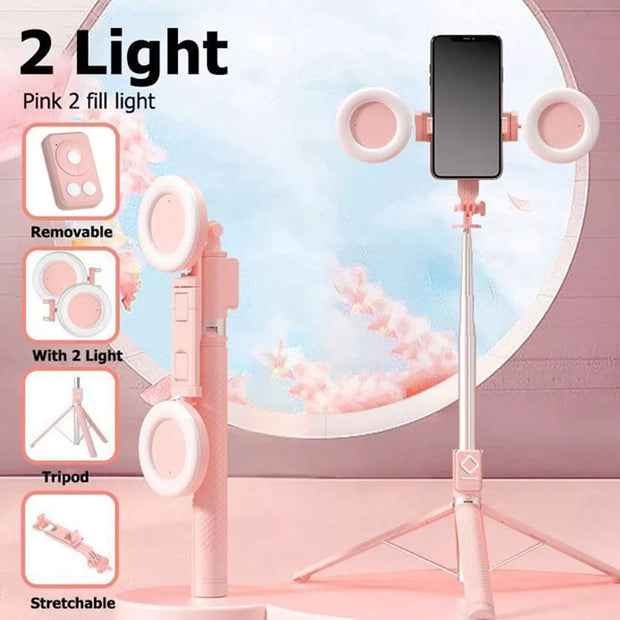6 in 1 Bluetooth Selfie Stick Tripod with Remote
